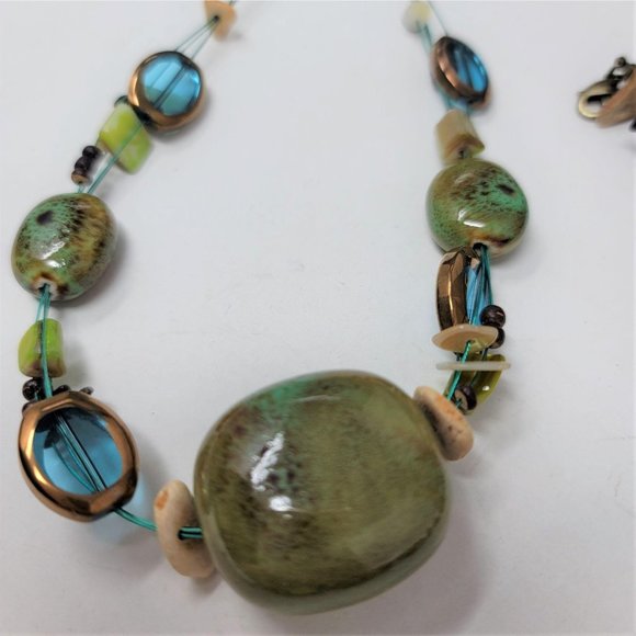 Premier Design Necklace n Bracelet Set Porcelain - Picture 3 of 11